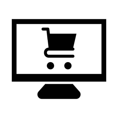 Kişisel ve Ticari Kullanım İçin Çevrimiçi Dükkan Vektörü Glyph Simgesi