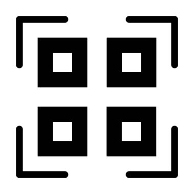 Kişisel ve ticari kullanım için Qr Kod Vektörü Glyph Simgesi