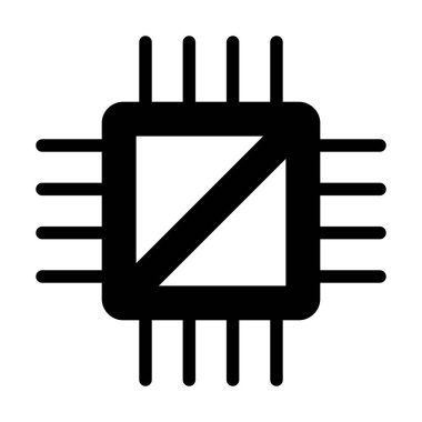 Kişisel ve ticari kullanım için Bilgisayar Çipi Vektörü Kabartma Simgesi
