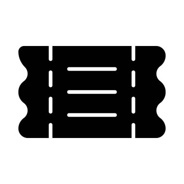 Kişisel ve Ticari Kullanım İçin Bilet Vektörü Glyph Simgesi