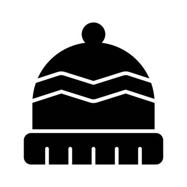 Kişisel ve ticari kullanım için Kış Şapkası Vektörü Kabartma Simgesi