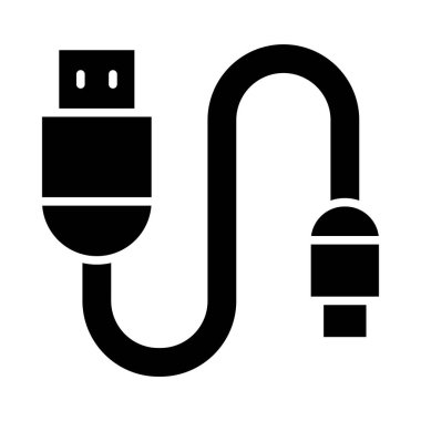 Kişisel ve Ticari Kullanım İçin Usb Kablo Vektörü Glyph Simgesi