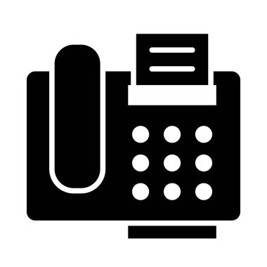 Kişisel ve Ticari Kullanım İçin Faks Makinesi Vektörü Glyph Simgesi