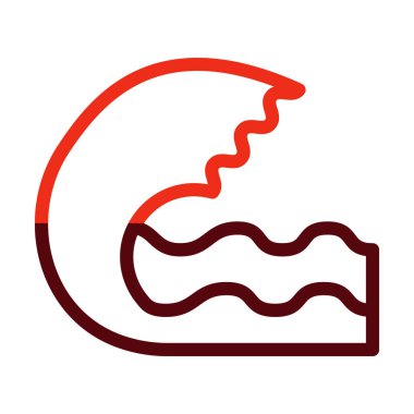 Dalgalar Vektör Kalın Çizgisi Kişisel ve Ticari Kullanım İçin İki Renk Simgesi