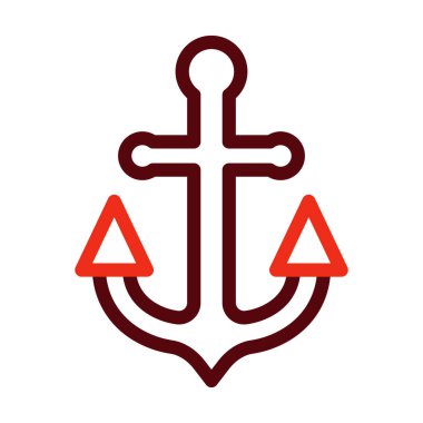 Çapa Vektörü Kalın Çizgi Kişisel ve Ticari Kullanım İçin İki Renk Simgesi