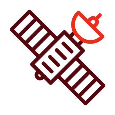 Kişisel ve ticari kullanım için Uydu Vektörü Kalın Çizgisi İki Renk Simgesi