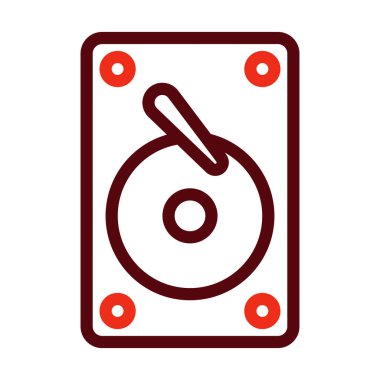 Kişisel ve ticari kullanım için Hard Disk Vektör Kalın Çizgi İki Renk Simgesi