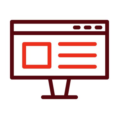 Kişisel ve Ticari Kullanım İçin Tarayıcı Vektör Kalın Çizgisi İki Renk Simgesi