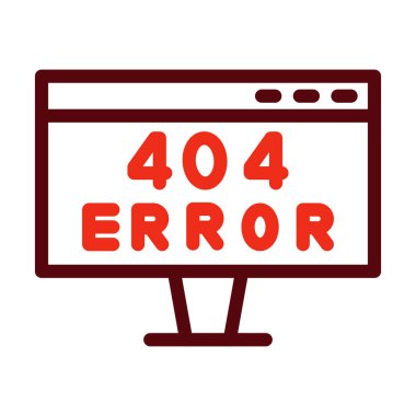 Kişisel ve Ticari Kullanım İçin 404 Hata Vektör Kalın Çizgi İki Renk Simgesi