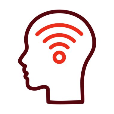 Kişisel ve ticari kullanım için Baş Vektör Kalın Çizgisi İki Renk Simgesi