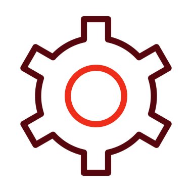 Kişisel ve Ticari Kullanım için Ayarlar Vektör Kalın Çizgi İki Renk Simgesi