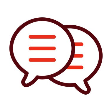 Sohbet Vektörü Kalın Çizgi Kişisel ve Ticari Kullanım İçin İki Renk Simgesi