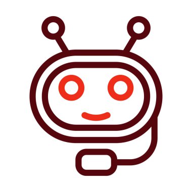 Kişisel ve ticari kullanım için Robot Vektörü Kalın Çizgisi İki Renk Simgesi