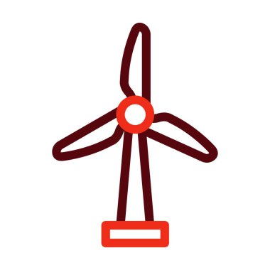 Türbin Vektör Kalın Çizgisi Kişisel ve Ticari Kullanım İçin İki Renk Simgesi