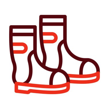 Su Botları Vektör Kalın Çizmesi Kişisel ve Ticari Kullanım İçin İki Renk Simgesi