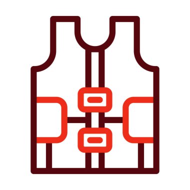 Life Jacket Vector Kalın Çizgi Kişisel ve Ticari Kullanım İçin İki Renk Simgesi