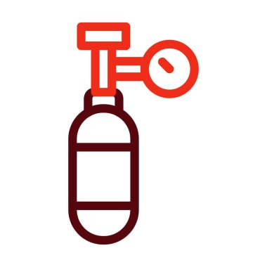 Kişisel ve ticari kullanım için Oksijen Tankı Vektör Kalın Çizgisi İki Renk Simgesi