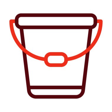 Kova Vektörü Kalın Çizgisi Kişisel ve Ticari Kullanım İçin İki Renk Simgesi