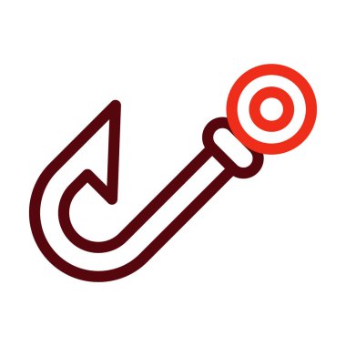 Olta Kancası Kalın Çizgisi Kişisel ve Ticari Kullanım İçin İki Renk Simgesi