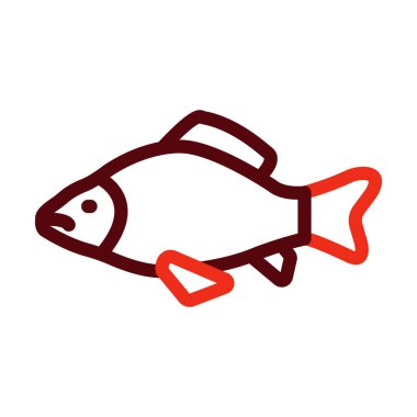 Sazan Vektör Kalın Çizgisi Kişisel ve Ticari Kullanım İçin İki Renk Simgesi