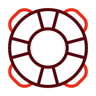 Kişisel ve ticari kullanım için Lifebuoy Vektör Kalın Çizgisi İki Renk Simgesi
