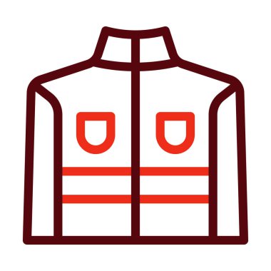 Kişisel ve Ticari Kullanım İçin Ceket Vektörü Kalın Çizgisi İki Renk Simgesi