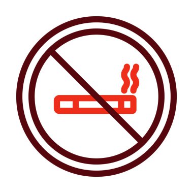 Kişisel ve ticari kullanım için Sigara İçen Vektör Kalın Çizgisi İki Renk Simgesi Yok