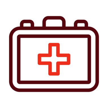 Kişisel ve ticari kullanım için ilk yardım gereç kalınlığı iki renk simgesi