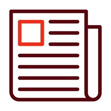 Kişisel ve ticari kullanım için Gazete Vektörü Kalın Satırı İki Renk Simgesi