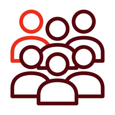 İnsanlar Kişisel ve Ticari Kullanım İçin Kalın Çizgi İki Renk Simgelerini Yönlendiriyor