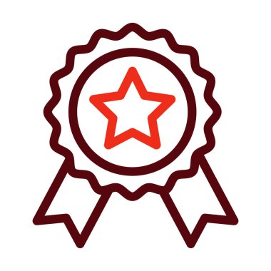 Rozet Vektör Kalın Çizgisi Kişisel ve Ticari Kullanım İçin İki Renk Simgesi