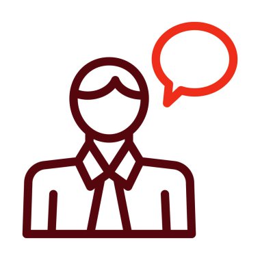 Diplomat Vektör Kalın Çizgi Kişisel ve Ticari Kullanım İçin İki Renk Simgesi