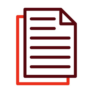 Kişisel ve Ticari Kullanım İçin Belgeler Kalın Satır İki Renk Simgesi