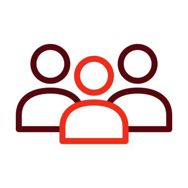 Kişisel ve Ticari Kullanım İçin Grup Vektör Kalın Çizgisi İki Renk Simgesi