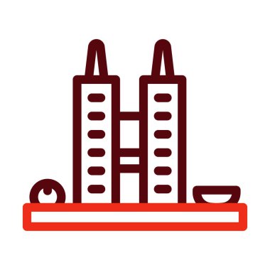 Brezilya Ulusal Kongresi Kişisel ve Ticari Kullanım İçin İki Renk Simgesi Kalın Çizgisi