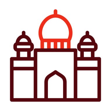 Cordoba Vektör Çizgisi Kalın Camii Kişisel ve Ticari Kullanım İçin İki Renk Simgesi