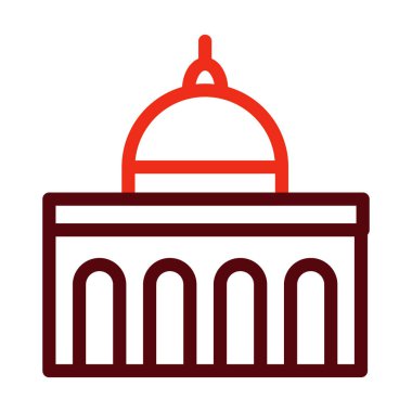 Kaya Vektörü Kalın Çizgisinin Kubbesi Kişisel ve Ticari Kullanım İçin İki Renk Simgesi