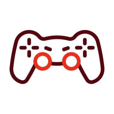 Kişisel ve ticari kullanım için Gamepad Vektör Kalın Çizgisi İki Renk Simgesi