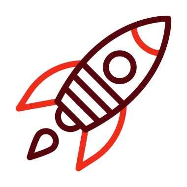 Kişisel ve Ticari Kullanım İçin Uzay Gemisi Kalın Çizgi İki Renk Simgeleri