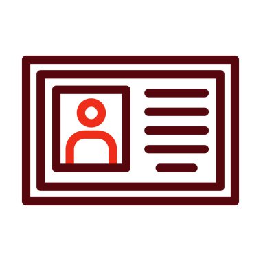 Kişisel ve Ticari Kullanım İçin Üye Kart Vektör Kalın Çizgisi İki Renk Simgesi
