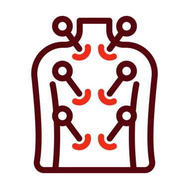 Kişisel ve Ticari Kullanım İçin Akupunktur Vektör Kalın Çizgisi İki Renk Simgesi