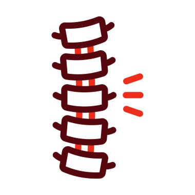 Rachiokampsis Vektör Kalın Çizgisi Kişisel ve Ticari Kullanım İçin İki Renk Simgesi