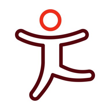 Jimnastik Vektör Kalın Çizgisi Kişisel ve Ticari Kullanım İçin İki Renk Simgesi