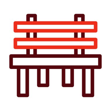 Kişisel ve ticari kullanım için Bench Vektör Kalın Çizgisi İki Renk Simgesi