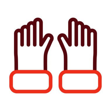 Çiftçi Eldiven Kalın Çizgisi Kişisel ve Ticari Kullanım İçin İki Renk Simgesi