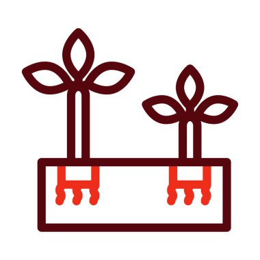 Kişisel ve Ticari Kullanım İçin Hidrofonik Vektör Kalın Çizgisi İki Renk Simgesi