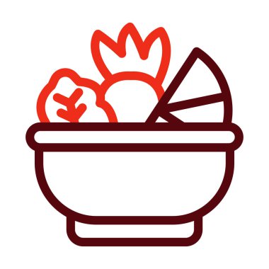 Kişisel ve ticari kullanım için Salata Vektörü Kalın Çizgisi İki Renk Simgesi