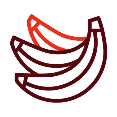 Muz Vektörü Kalın Çizgisi Kişisel ve Ticari Kullanım İçin İki Renk Simgesi