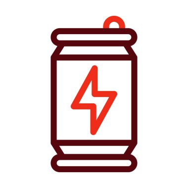 Enerji İçeceği Vektör Kalın Çizgisi Kişisel ve Ticari Kullanım İçin İki Renk Simgesi