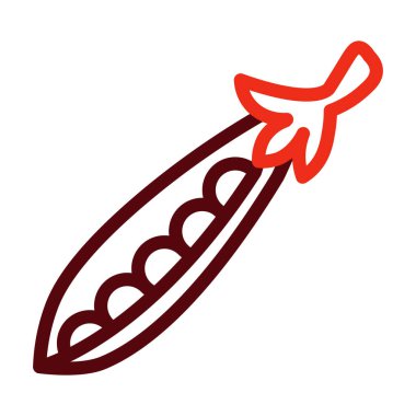 Kişisel ve ticari kullanım için Bezelye Vektörü Kalın Çizgi İki Renk Simgesi